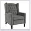Fauteuil inclinable manuel réglable à oreilles avec table d'appoint pliable, ports de charge USB, inclinable à pression moderne et confortable pour le salon et la chambre à coucher-1375632307