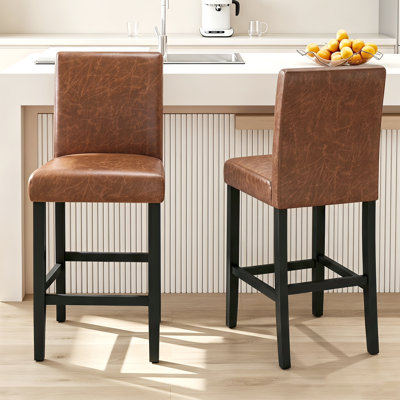 Sauhal Solid Wood 25'' Counter Stool