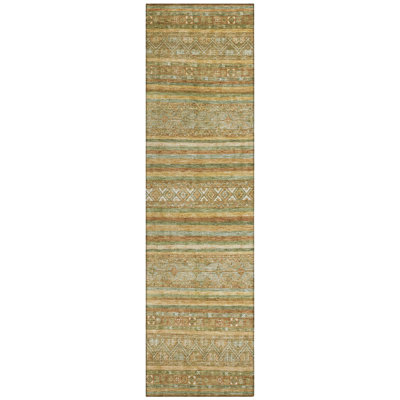 Ysadora Aloe Washable Indoor-Outdoor Rug - LOOMLAN