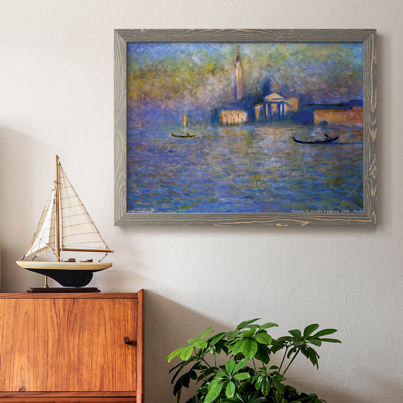 San Giorgio Maggior, Twilight, 1908, reproduction d'art sur toile, Gris, H 22 po x l 32 po x P 1,5 po
