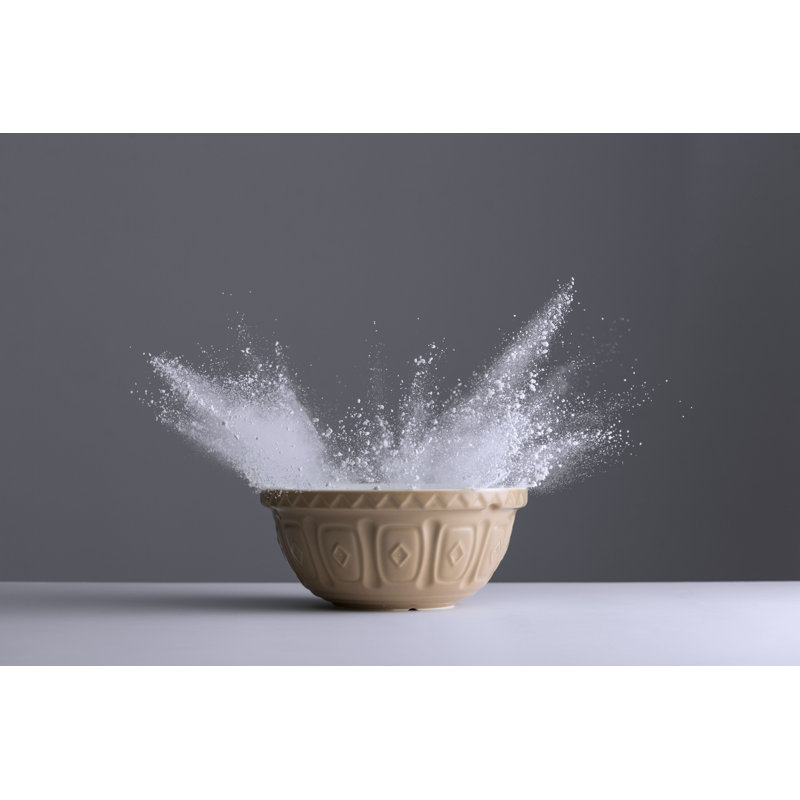 Cane Patterned Ceramic Mixing Bowl, 14-inch