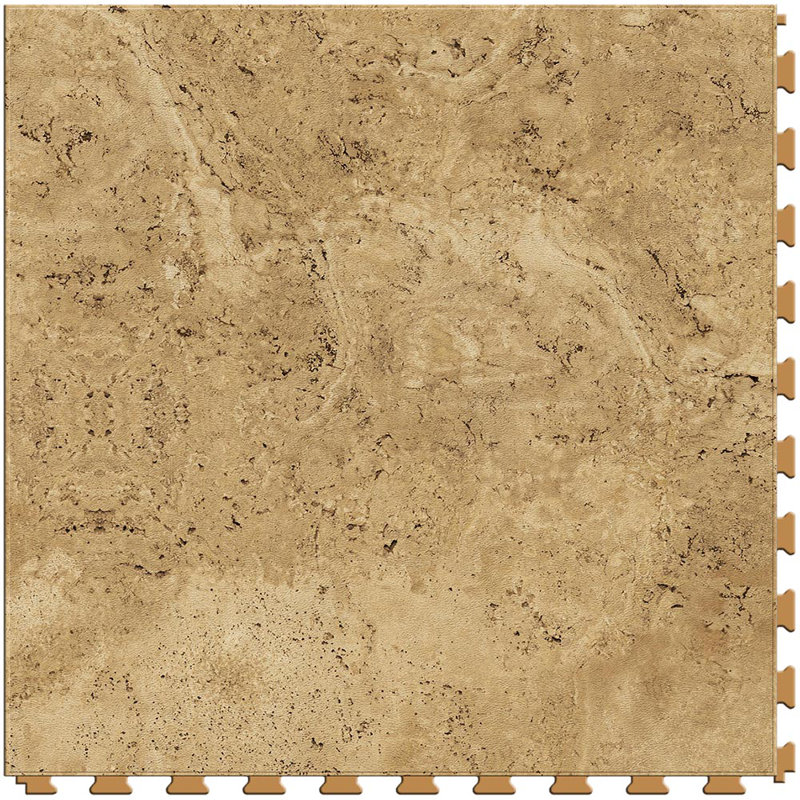 Travertine 5mm Thick 20'' W x 20'' L Vinyl, Camel