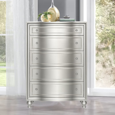 Marila Wood Vertical Chest, Gray