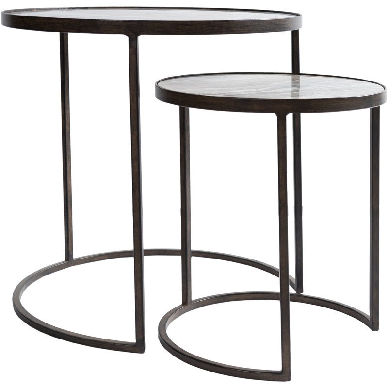 Nesting Tables, Ivory, Black