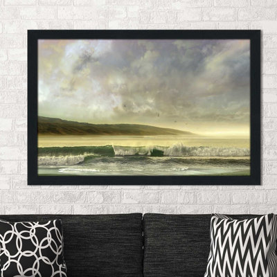 «Soft Horizon», reproduction de peinture acrylique encadrée