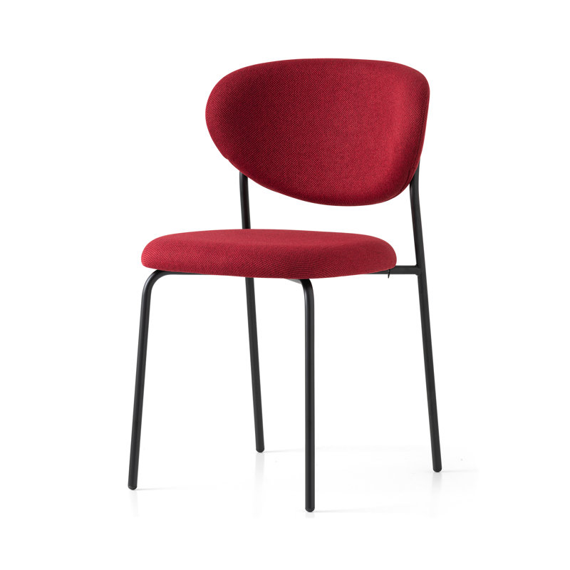 Cozy Upholstered Chair with Metal Frame, Matt Taupe, Burgundy