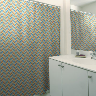 Rideau de douche simple à chevrons