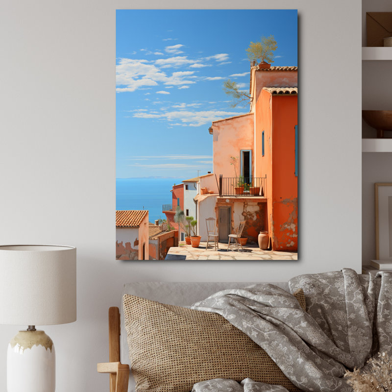 Ladarrin, Italie, tons de terre cuite, Fontanas V sur toile, H 40 po x l 30 po x P 1,5 po, Toile tendue