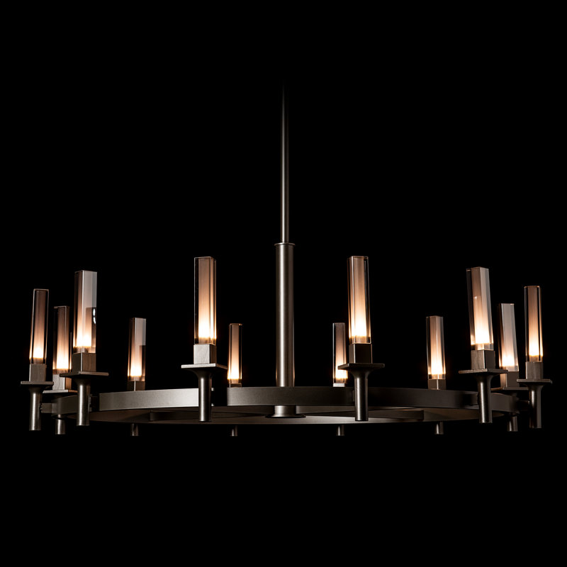 Windsor Chandelier, Oil Rubbed Bronze, 12, Plated Smoke Glass