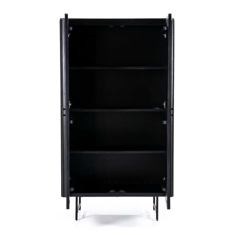 Remi Solid Wood Accent Cabinet, Black