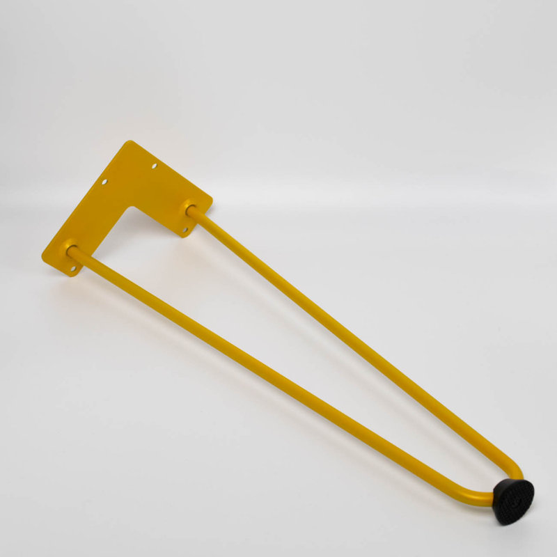 Mid Century Modern Hairpin Furniture Legs, 18" H, Sunflower (Yellow)