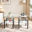 Ensemble de 2 tables de bout carrées modernes, table d'appoint en verre trempé, meubles d'appoint pour le salon, disponibles en finitions transparentes et noires