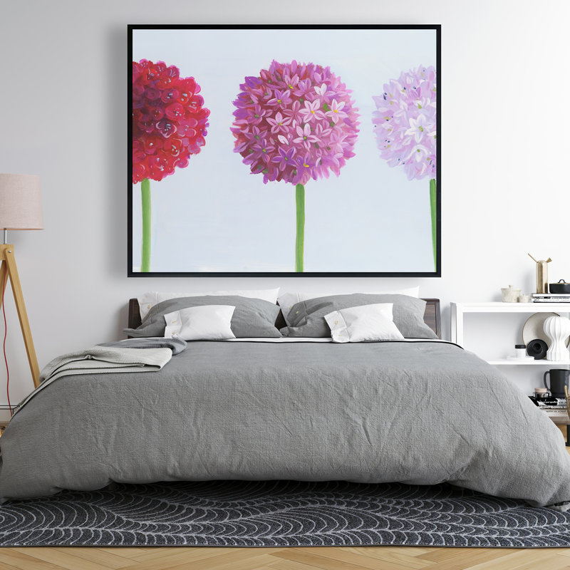Dahlia pomponowa - Art sur toile à cadre floral romantique pour la maison