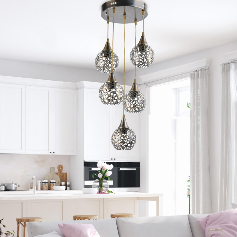 Luminaire suspendu sphère 5 lumières Chippenham