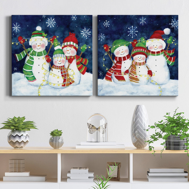 Festive Lights I - ensemble de 2 reproductions sur toiles tendues, H 16 po x l 32 po x P 1 po