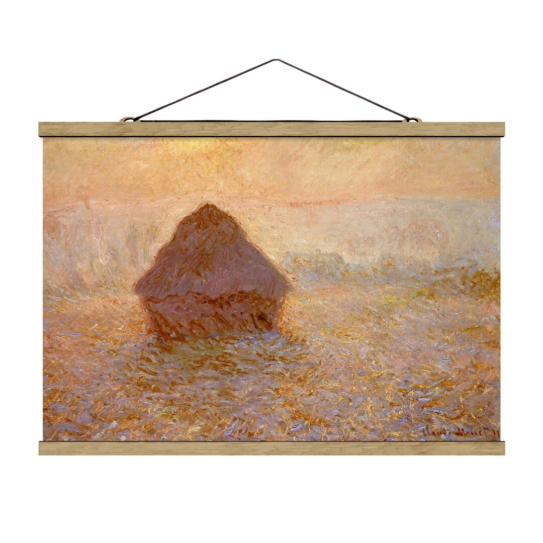 Wandbild Heuhaufen im Nebel von Claude Monet