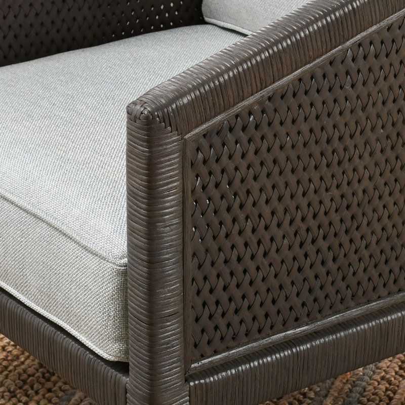 Kaitlin Wicker Accent Chair In Brown And Gray, Brown, Gray