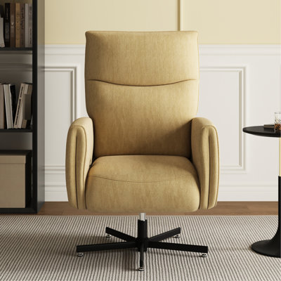 Fauteuil électrique inclinable électrique pivotant à 360 ° avec charge de type C, rembourré de velours pour le bureau personnel et le salon, jaune, fauteuil d'assemblage facile à assembler, charge rapide