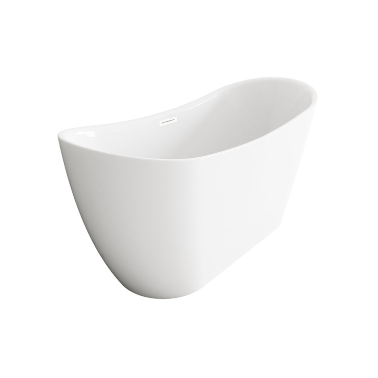 59 Inch Bathtub in Glossy White with Trim
