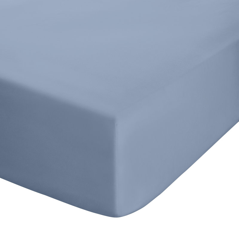 Easy Iron Percale Extra Deep Fitted Sheet, Super King (6'), Blue