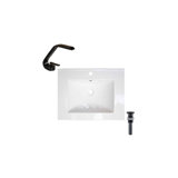 23.6'' Ceramic Single Bathroom Vanity Top Sink and Faucet