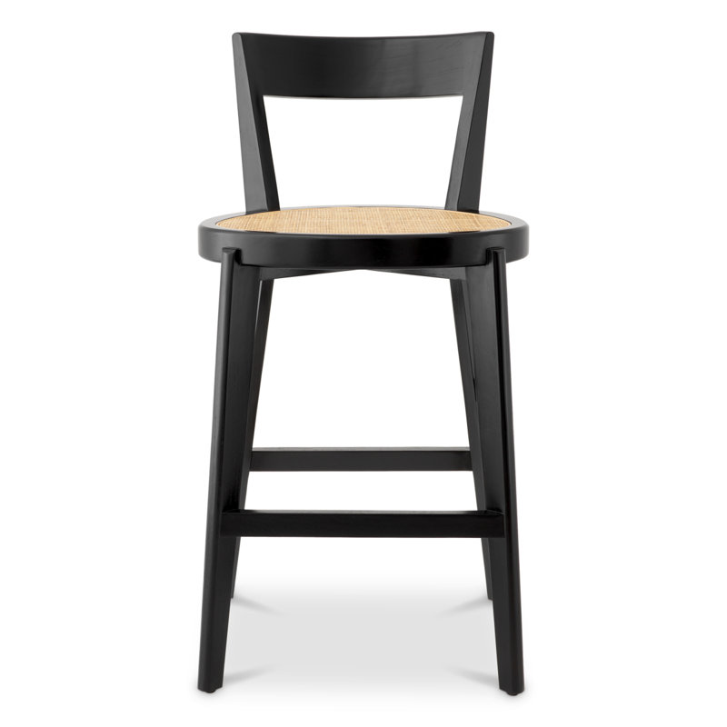 Counter Stool Alvear Classic Black Finish, Bar Stool (29.72" Seat Height)