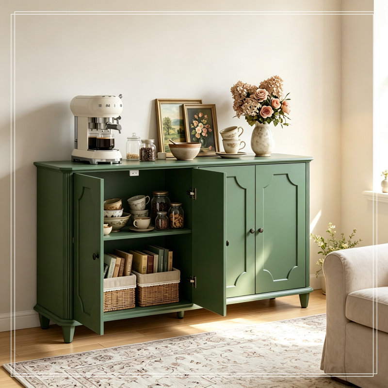 Nelms avec 4 portes courbées décoratives, Vert