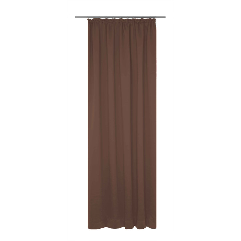 Zoee Pencil Pleat Blackout Single Curtain, 245cm H x 145cm W, Brown