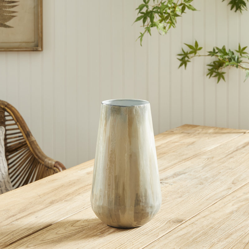 Almeta Metal Table Vase, 12.5" H x 8" W x 8" D