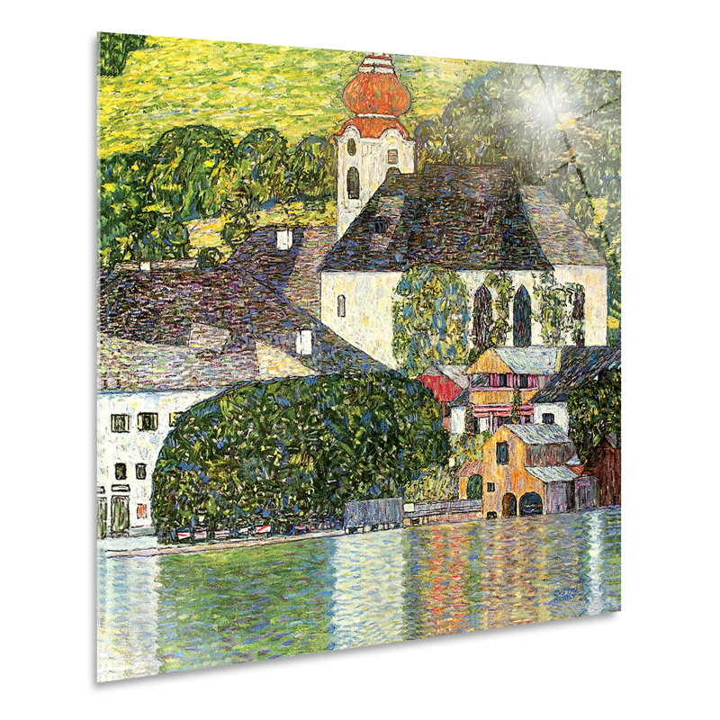 Unterach Church by Gustav Klimt - No Frame Painting on Plastic / Acrylic, 65cm H x 65cm W