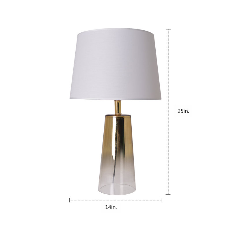 Glass Table Lamp, Gold