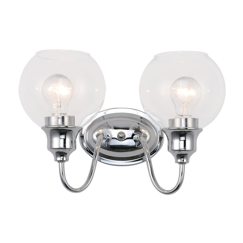 Éclairage pour meuble-lavabo 2 lumières Hunley, Transparent, Chrome poli