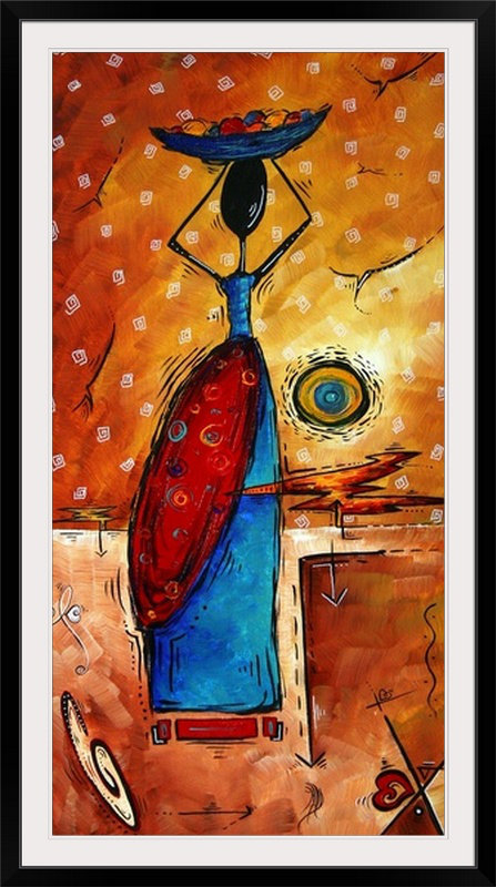 «Brodney African Queen» par Megan Duncanson, impression, H 32 po x l 20 po x P 1 po, Cadre noir