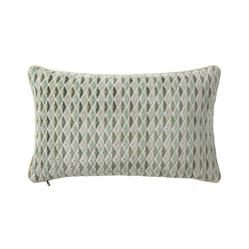 Ruhl Decorative Pillow, Rectangle 13"H x 22"W, Aqua/White/Green