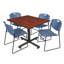 Table de salle de repos Nicklo, 4 chaises empilables Zeng-32668417-32668415-40247140