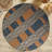 Taveras Round Beaded Placemats Set of 2 with Multicolor Plaid Design for Dining & Christmas Decor