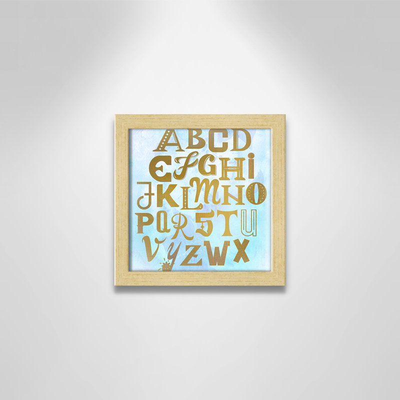Abc Blue », impression sur papier, Encadré de boîte champagne clair, H 8 po x l 8 po x P 1,18 po
