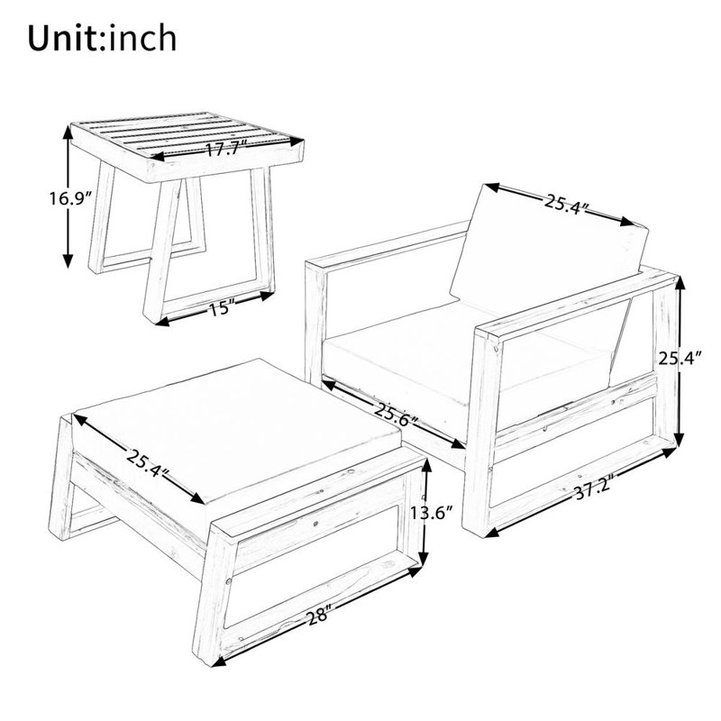 Outdoor Lounge Set, Blue