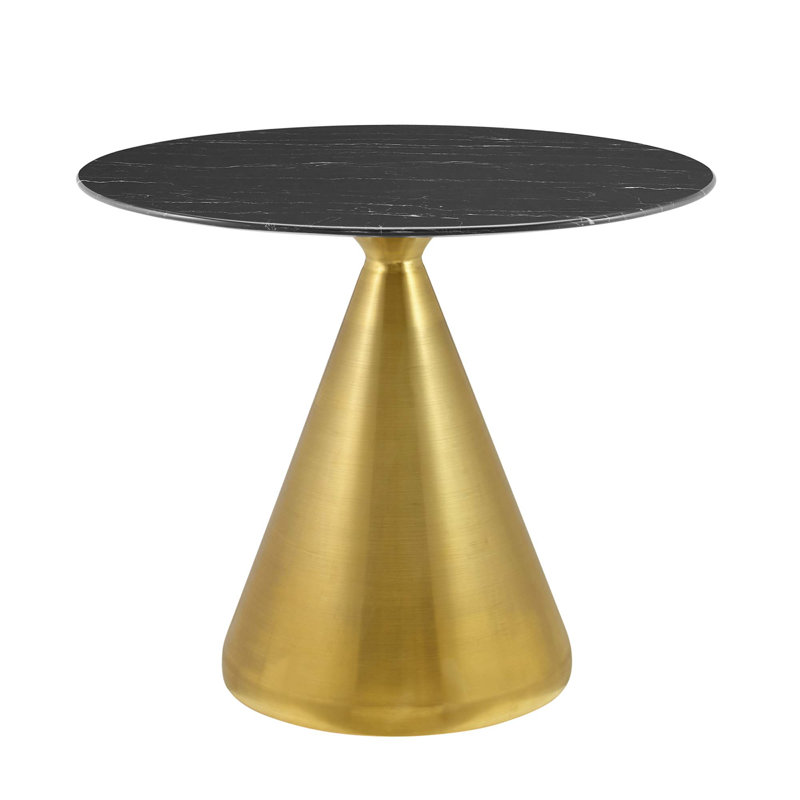 Table de salle à manger en marbre artificiel Tupelo par Modway, Noir, L 36 po x l 36 po