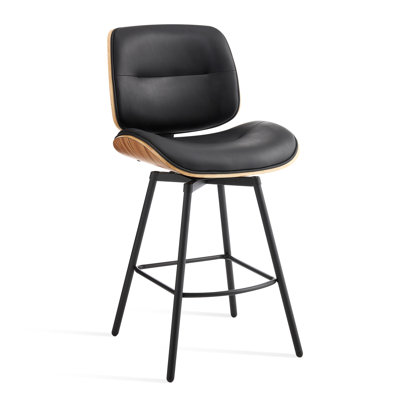  Tabourets de comptoir pivotants en similicuir