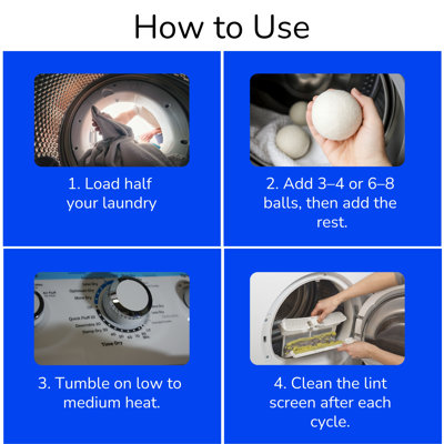 Reusable Dryer Balls for Dog Hair Removal, 6 count