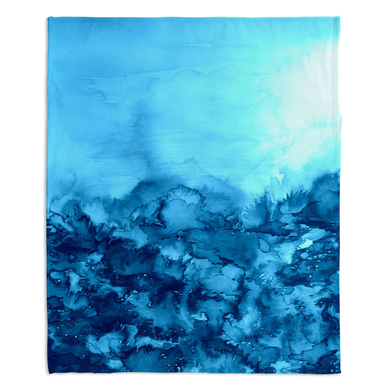 Couverture sherpae turquoise doux à l’oeil, l 51 po x L 60 po