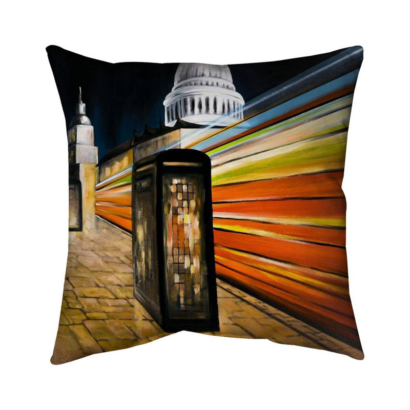 Fast London Bus - Contemporary – Throw Pillow Cover Only, Double-Sided Print, Insert Not Included