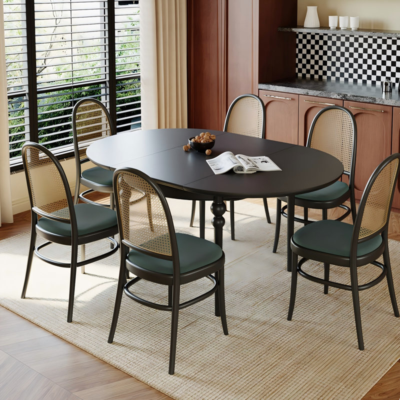 Solid Wood Ash black Dining Table