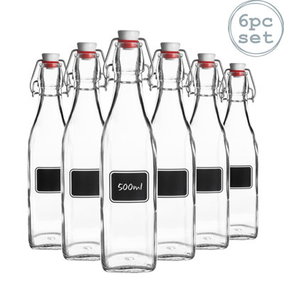 Lavagna Glass Swing Bottles with Labels