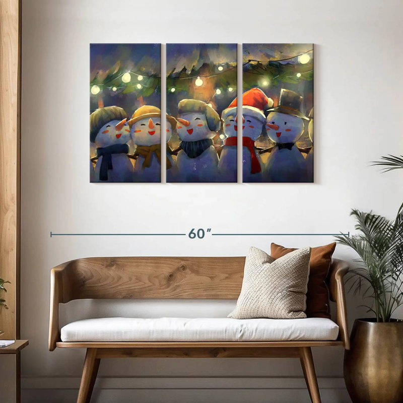 Bonhommes de neige de Noël Lelend, H 28 po x l 45 po