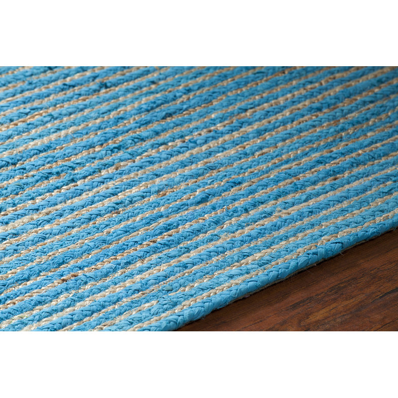 Tapis bleu contemporain texturé Eveleigh, 5 pi x 7 pi 6 po