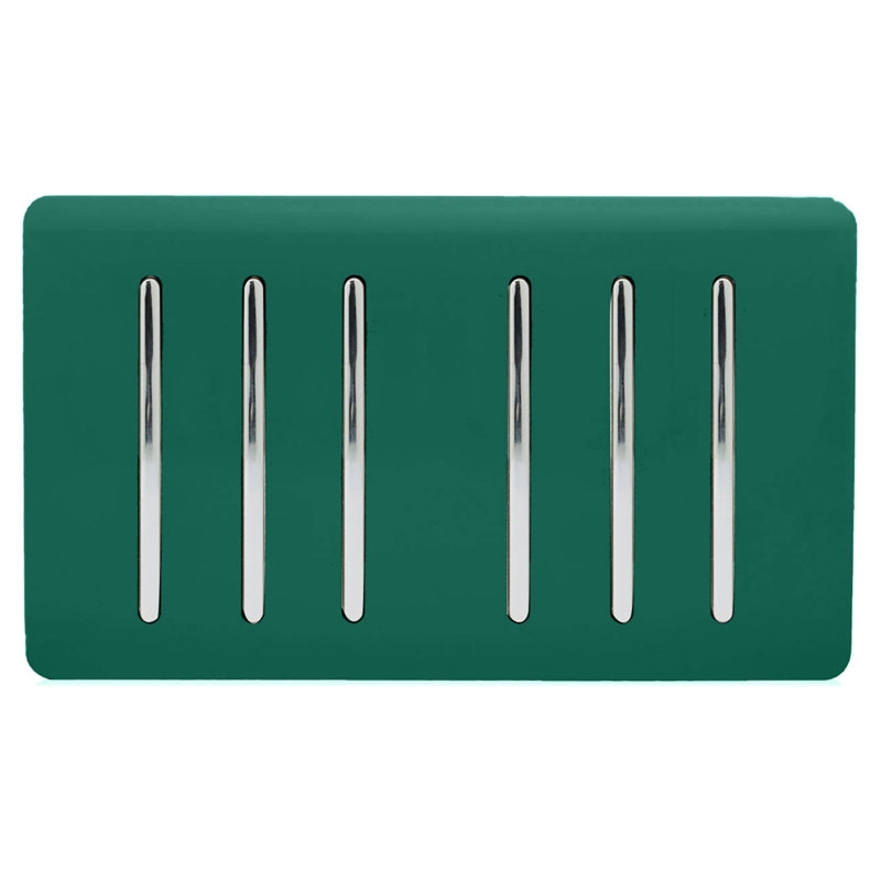Trendi Switch Gang 1 or 2 Way Light Switch, Dark Green