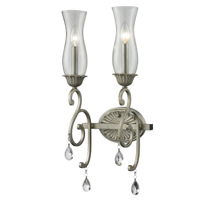 Guernsey Candle Wall Light, Antique Silver