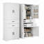 Armoire de rangement avec tablettes de rangement, 2 tiroirs, armoire de salle de bain avec tablette réglable-1927291135